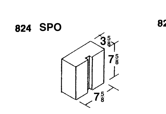 8 × 8 × 4 Comb Corner Solid product drawing