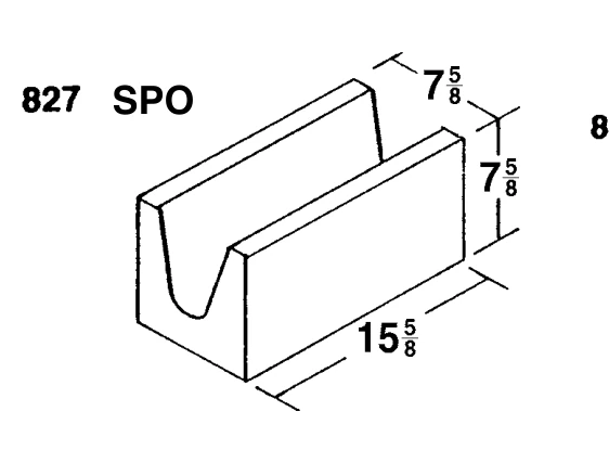 8 × 8 × 16 Bond Beam product drawing