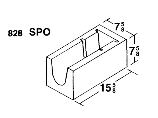 8 × 8 × 16 Bond Beam Corner product drawing