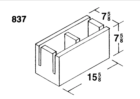8 × 8 × 16 Bond Beam Open Bottom product drawing