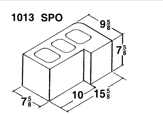 10 × 8 × 16 L Corner Bullnose 1 Inch Radius product drawing