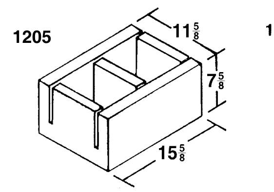 12 × 8 × 16 Open Bottom Bond Beam product drawing