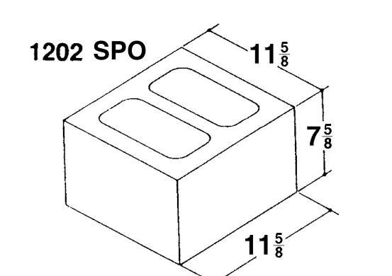 12 × 8 × 12 Pier Block product drawing
