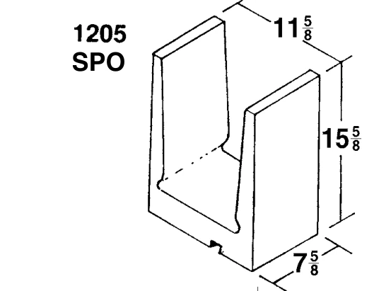 12 × 16 × 8 Beam Lintel With Groove product drawing