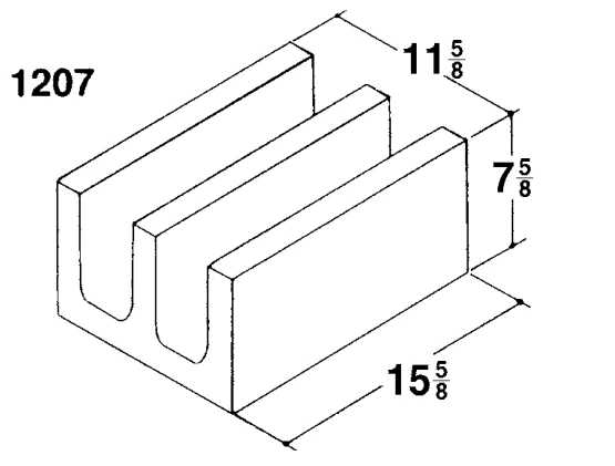 12 × 8 × 16 Bond Beam product drawing