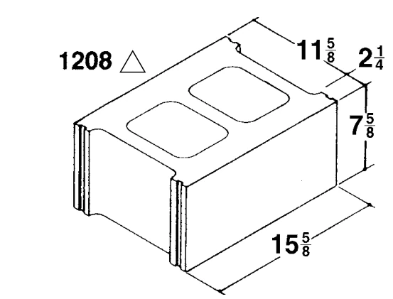 12 × 8 × 16 Specialty Wall Unit product drawing