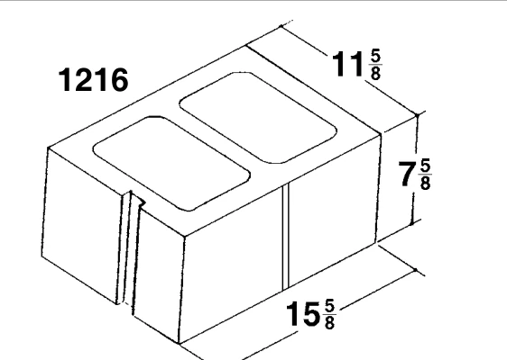 12 × 8 × 16 Comb Corner Score 1-Side product drawing