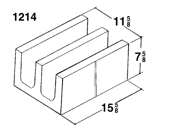 12 × 8 × 16 Bond Beam Score 1-Side product drawing