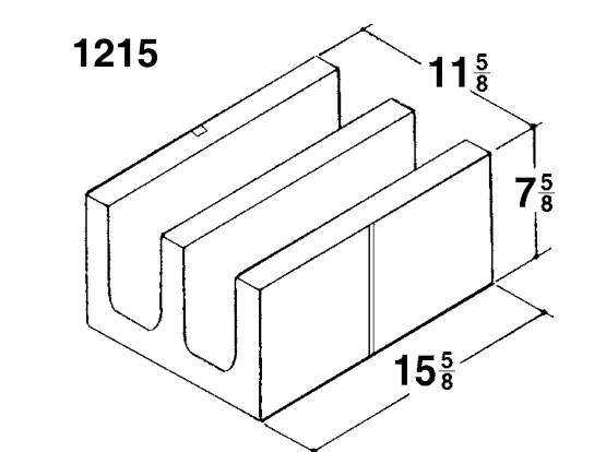 12 × 8 × 16 Bond Beam Score 2-Side product drawing