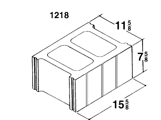 12 × 8 × 16 Tri-Score 1-Side product drawing