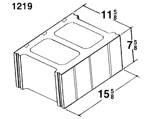 12 × 8 × 16 Tri-Score 2-Side product drawing
