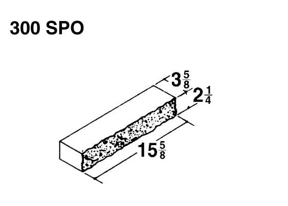 4 × 2 1/4 × 16 Split Face Solid product drawing