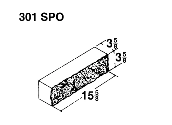 4 × 4 × 16 Split Face Solid product drawing