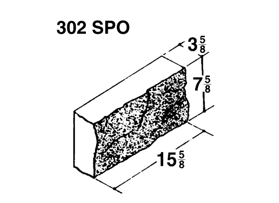4 × 8 × 16 Split Face Solid product drawing