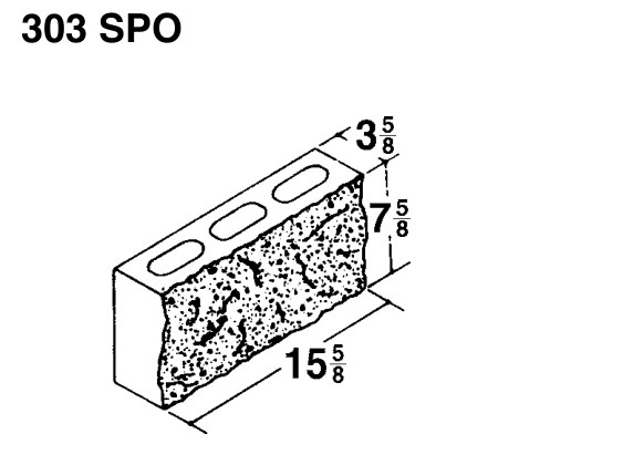 4 × 8 × 16 Split Face product drawing