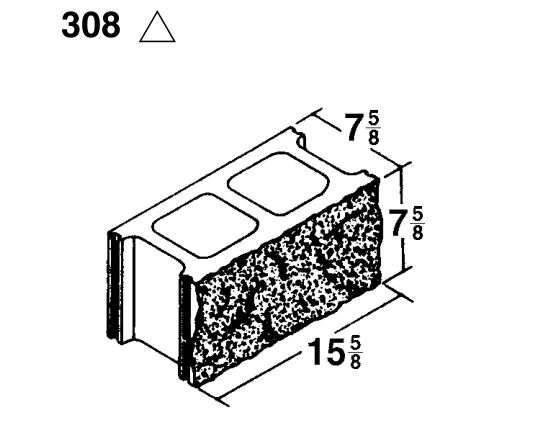 8 × 8 × 16 Split Face product drawing