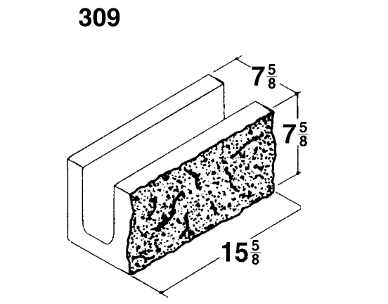 8 × 8 × 16 Split Face Bond Beam product drawing