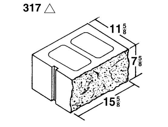12 × 8 × 16 Split Face Combination Corner product drawing