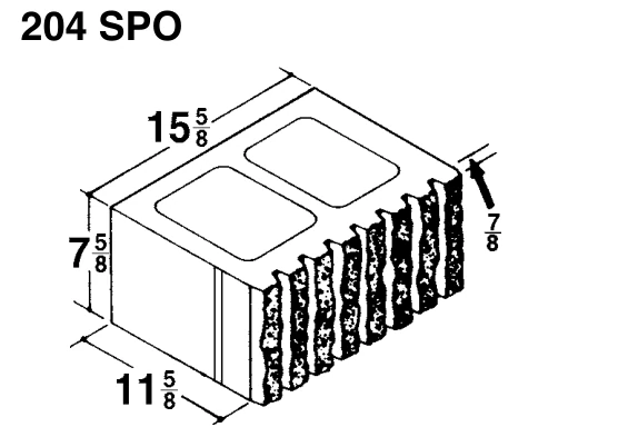 12 × 8 × 16 8-Flute C-Cored product drawing