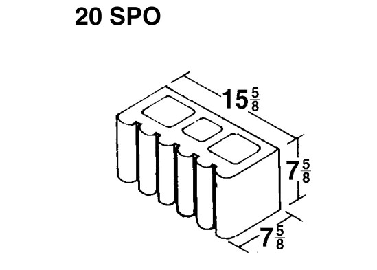 8 × 8 × 16 Rounded Flute product drawing