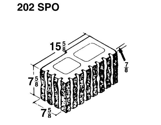 8 × 8 × 16 8-Flute Cored product drawing