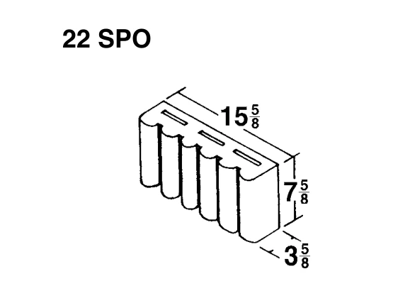 4 × 8 × 16 Rounded Flute product drawing