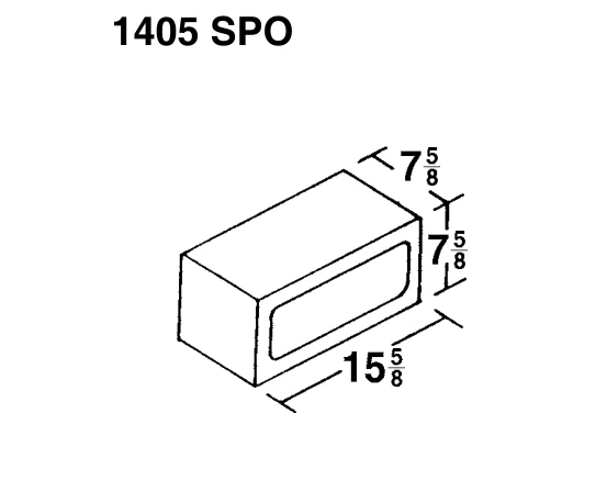 8 × 8 × 16 Oblong product drawing