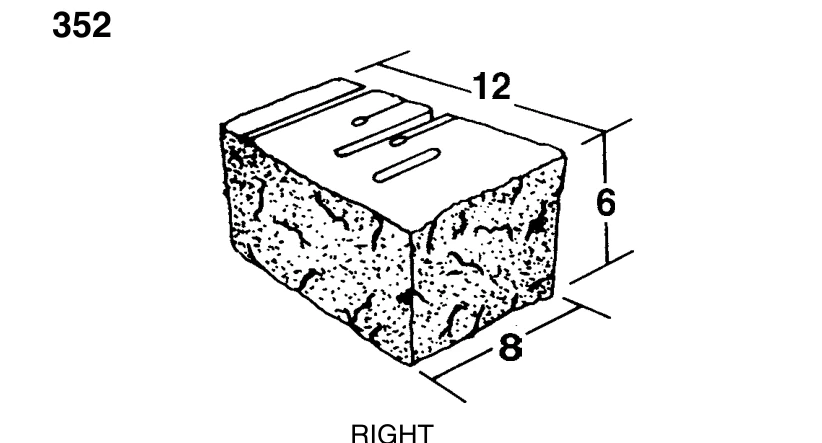 VERSA-LOK 8 × 6 × 12 Right Component product drawing