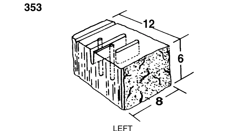 VERSA-LOK 8 × 6 × 12 Left Component product drawing