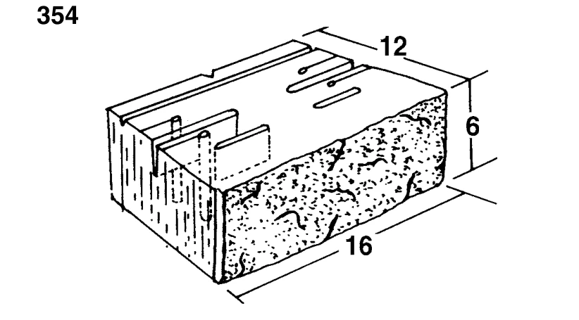 VERSA-LOK 16 × 6 × 12 Standard Component product drawing