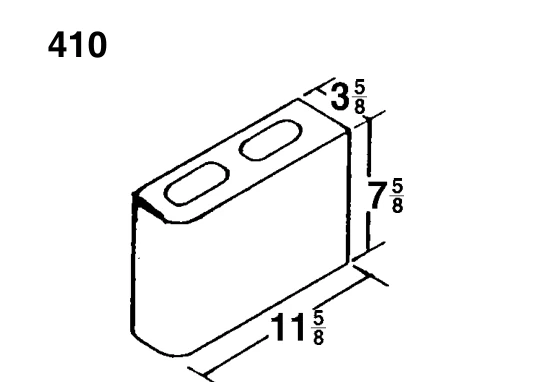 4 × 8 × 12 Single Bullnose product drawing