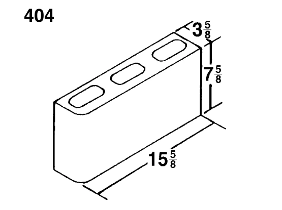 4 × 8 × 16 Single Bull Nose product drawing