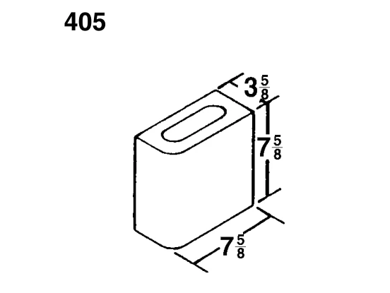 4 × 8 × 8 Single Bull Nose product drawing