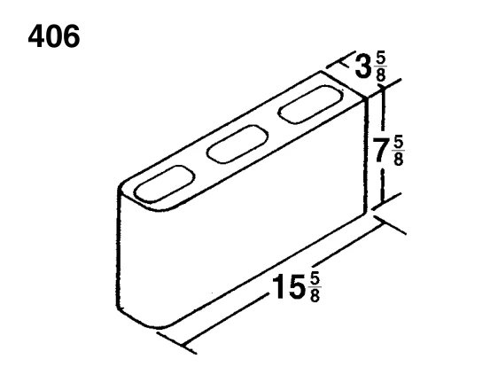 4 × 8 × 16 Bullnose Bullet product drawing