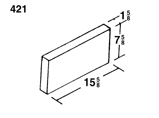 1 5/8 × 8 × 16 Solid product drawing