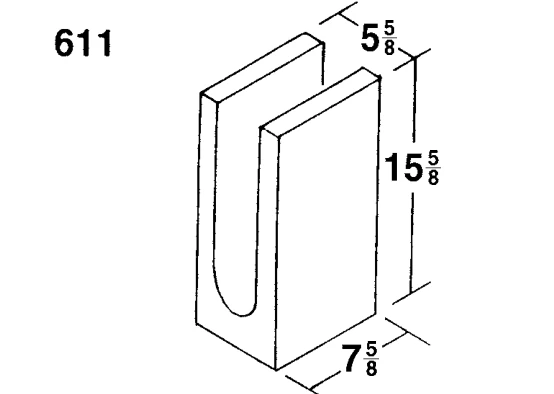 6 × 16 × 8 Lintel Block product drawing