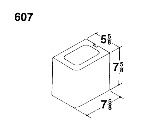 6 × 8 × 8 Bullnose With Groove product drawing