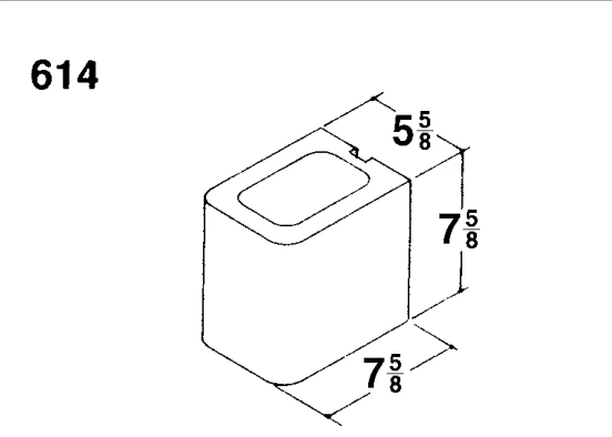 6 × 8 × 8 Bullet With Groove product drawing