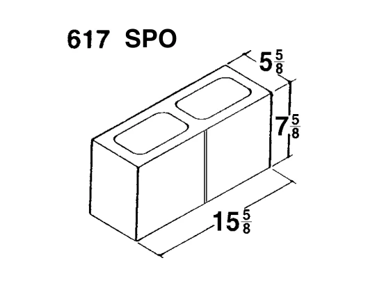 6 × 8 × 16 Scored 1-Side product drawing