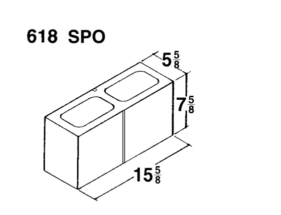 6 × 8 × 16 Scored 2-Side product drawing
