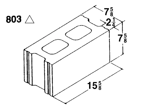8 × 8 × 16 Specialty Wall Unit product drawing