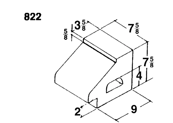 8 × 8 × 9 Sill Block product drawing