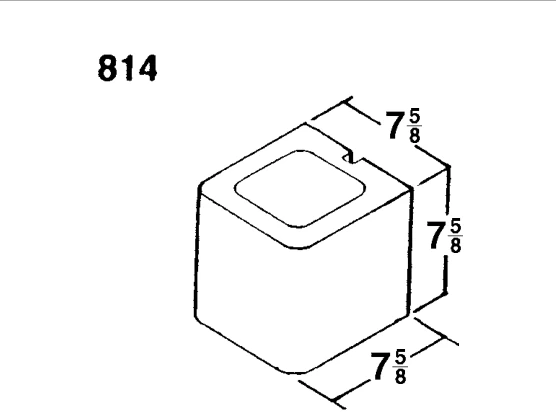 8 × 8 × 8 Bullet 1” Rad product drawing
