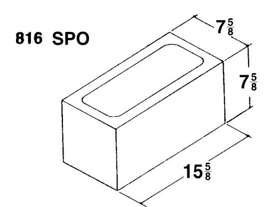 8 × 8 × 16 Oblong product drawing