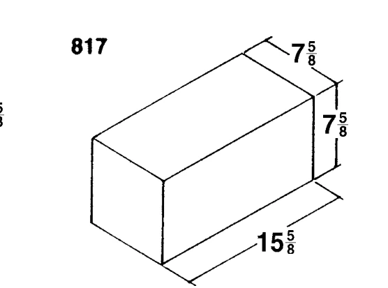 8 × 8 × 16 Solid product drawing